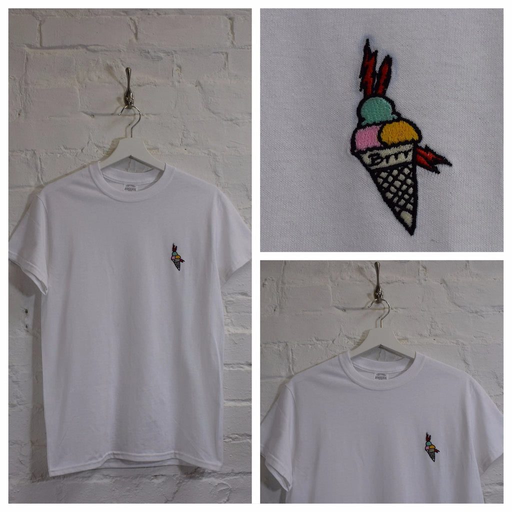 Actual Fact Rappers Ice Cream Tattoo Hip Hop White Tee T-shirt Top