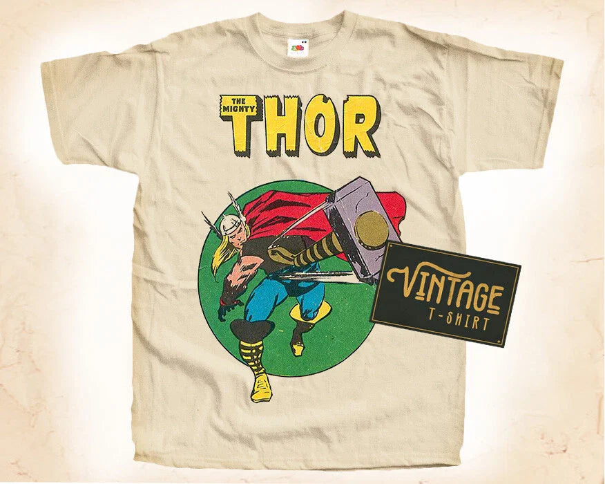 The Mighty Thor Vintage T Shirt for Men Unisex DTG NATURAL S-5XL