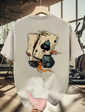 Men’s Poker Print T-Shirt Micro Elastic Breathable Summer Casual Streetwear Tee