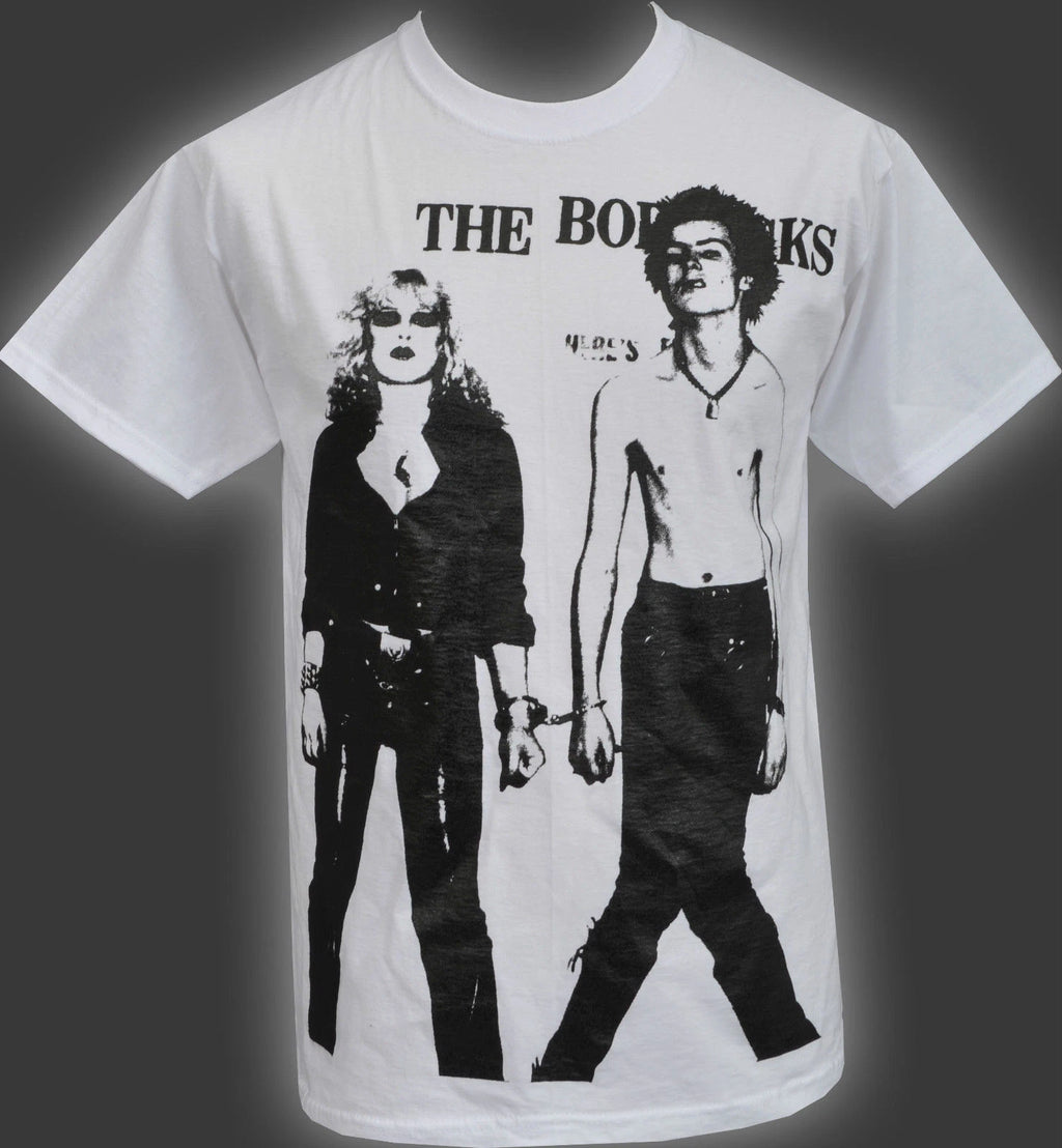 MENS WHITE T-SHIRT SID AND NANCY ENGLISH PUNK ROCK 1977 UK S-5XL