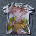 Anime-Inspired Unisex T-Shirt With Dark Aesthetic Knife-Wielding Girl Small Uni