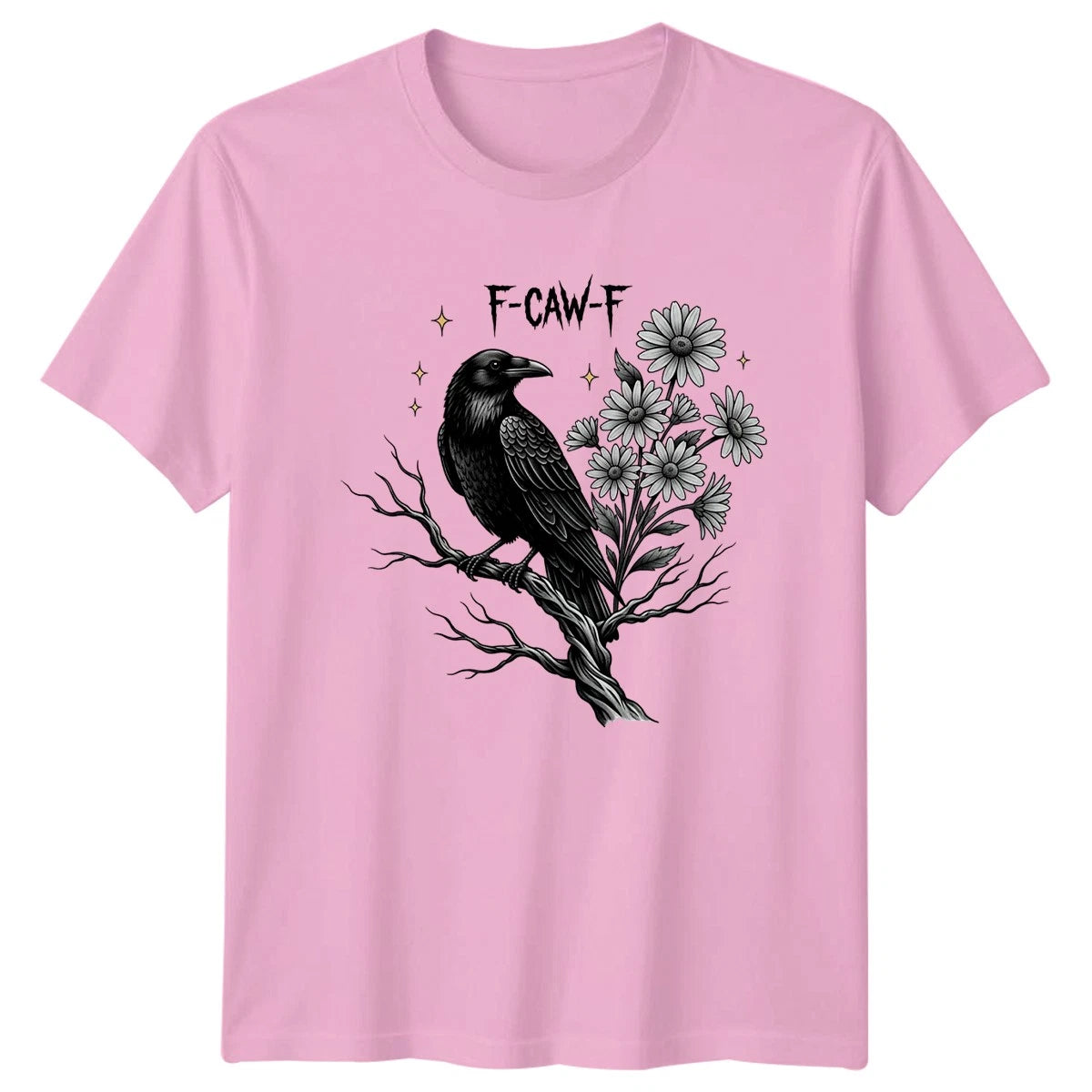 F-Caw-F Raven Animals Mens T-Shirt Womens Tee Graphic Unisex Apparel