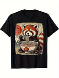 Fun Red Panda Men's T-Shirt | Kawaii Anime Ramen Eating