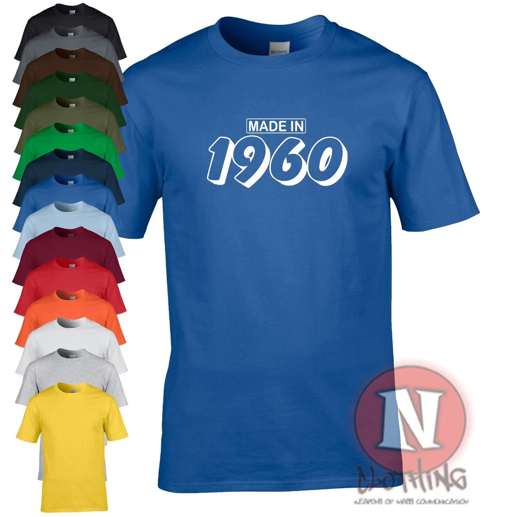 Made in 1960 t-shirt birthday celebration present gift funny party Teeshirt