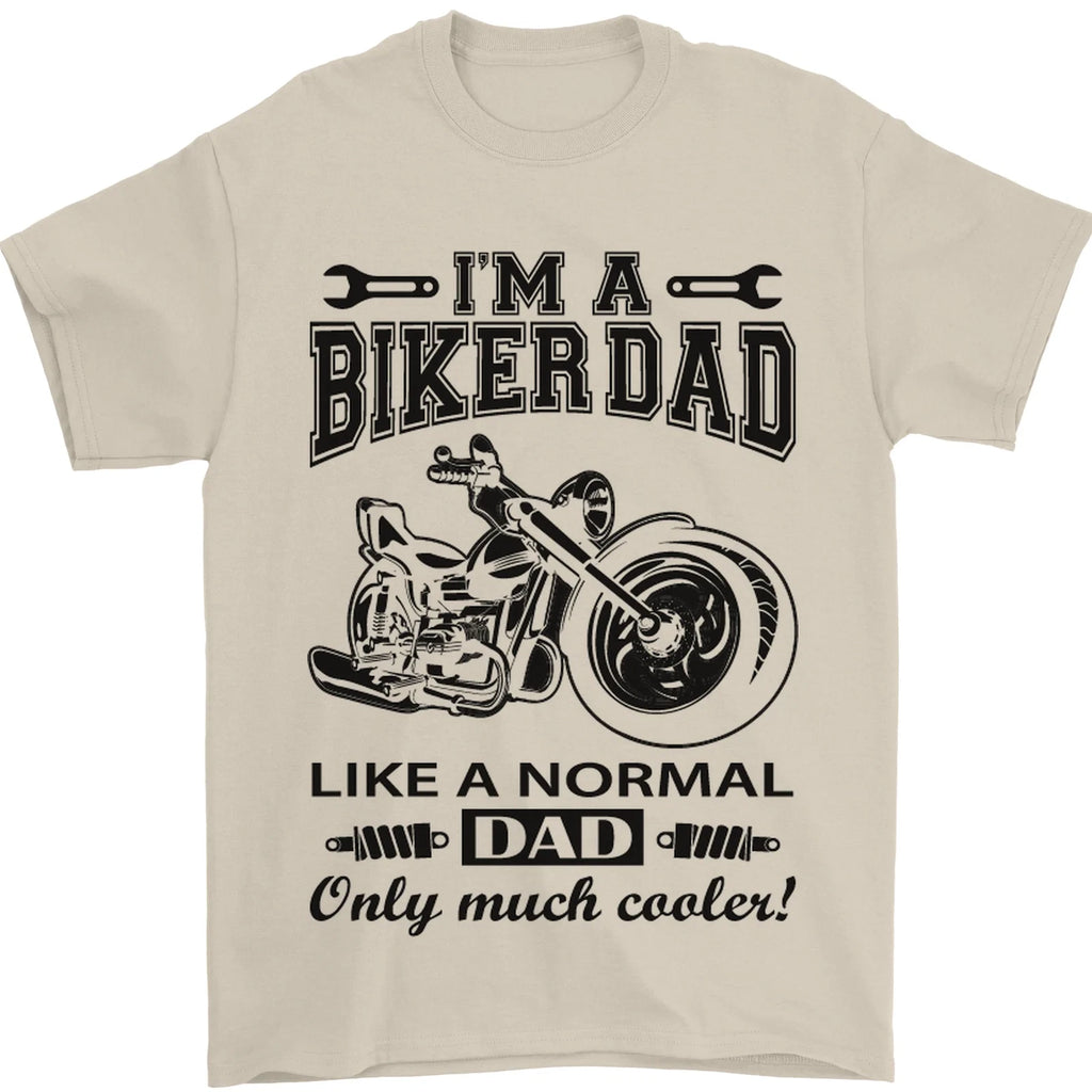 Im a Biker Dad Funny Fathers Day Motorcycle Mens T-Shirt 100% Cotton