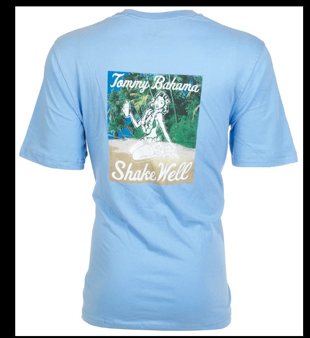 $45 TOMMY BAHAMA Sky Blue SHAKE WELL Relaxed Fit Short Sleeve T-shirt NWT