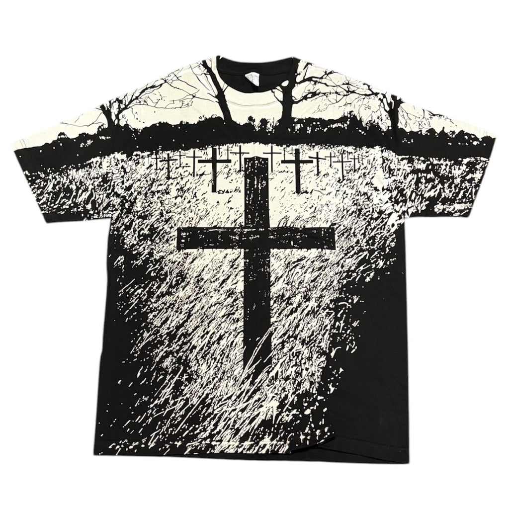 Rare GRAVEYARD Short Sleeve Y2K Mens Heavyweight T-shirt MMA ELITE Affliction