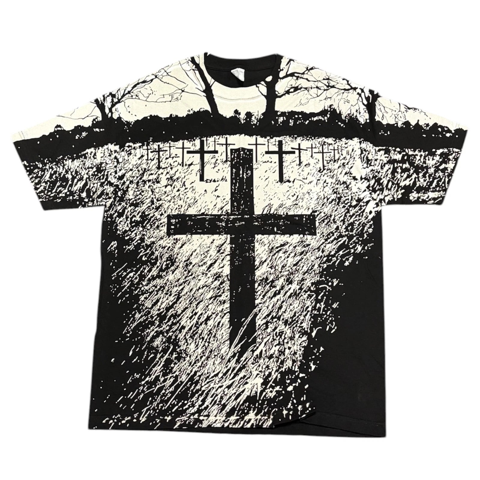 Rare GRAVEYARD Short Sleeve Y2K Mens Heavyweight T-shirt MMA ELITE Affliction