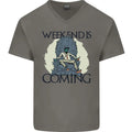 Weekend Funny Beer Cider Wine Alcohol Gin Mens V-Neck Cotton T-Shirt