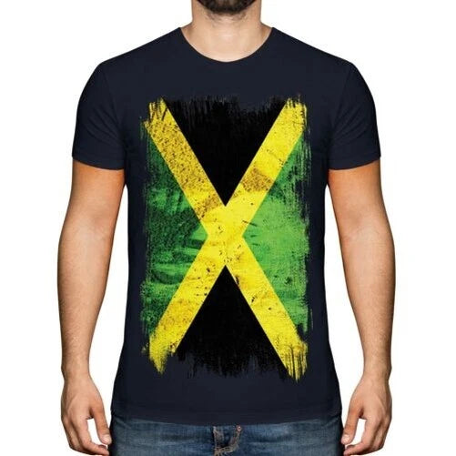 Cjamaica Grunge Flag T-Shirt Jamaican Football Jersey Gift