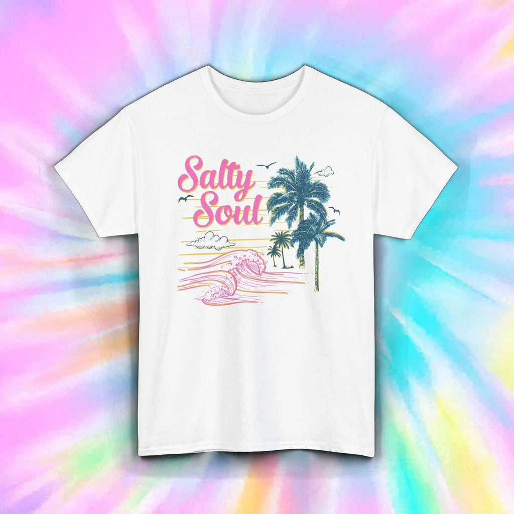 Salty Soul Shirt Tropical Beach Ocean Lover Retro Summer Tee S-5XL