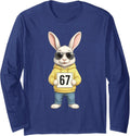 Six Seven Rabbit Meme 6 7 Funny Easter Day Long Sleeve T-Shirt