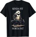 Kinda Fit Sorta Fat Gym Panda Weightlifting Workout Fitness T-Shirt