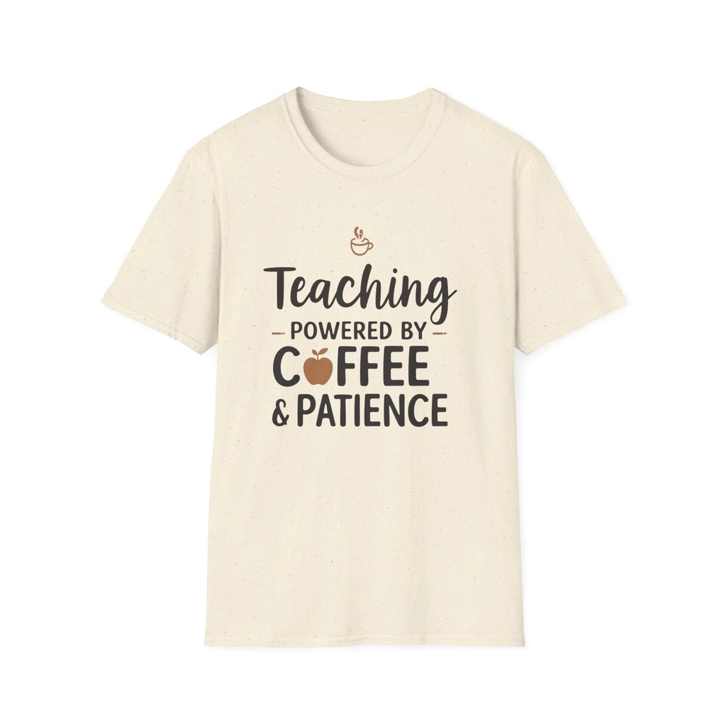 Teaching Powered by Coffee & Patience T-Shirt | Teacher Coffee Shirt