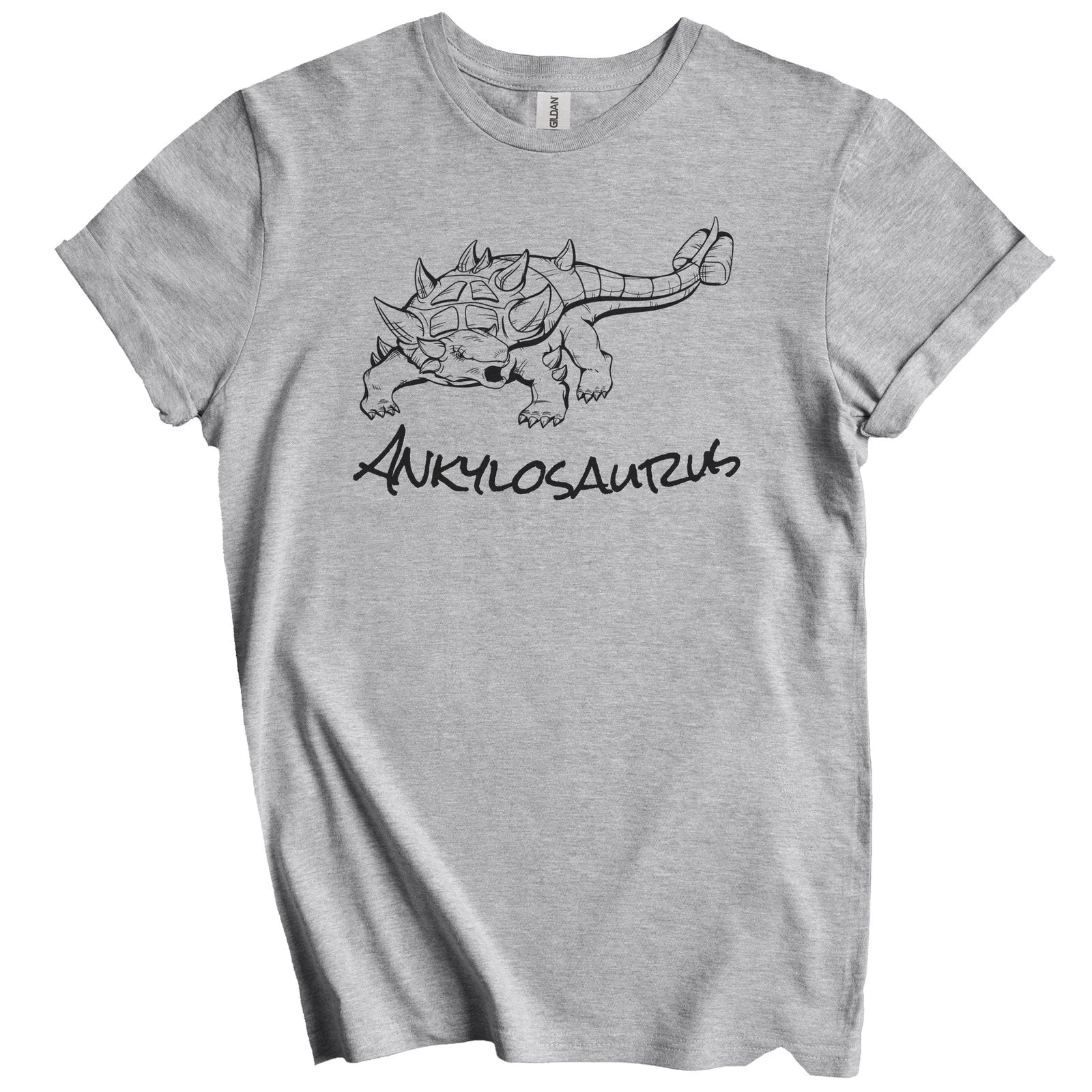Ankylosaurus Sketch Cool Prehistoric Animal Dinosaur T-Shirt - Dinosaur Gift