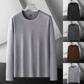 Men's Relaxed Fit Long Sleeve T Shirt with Classic Crew Neck for Daily Wear