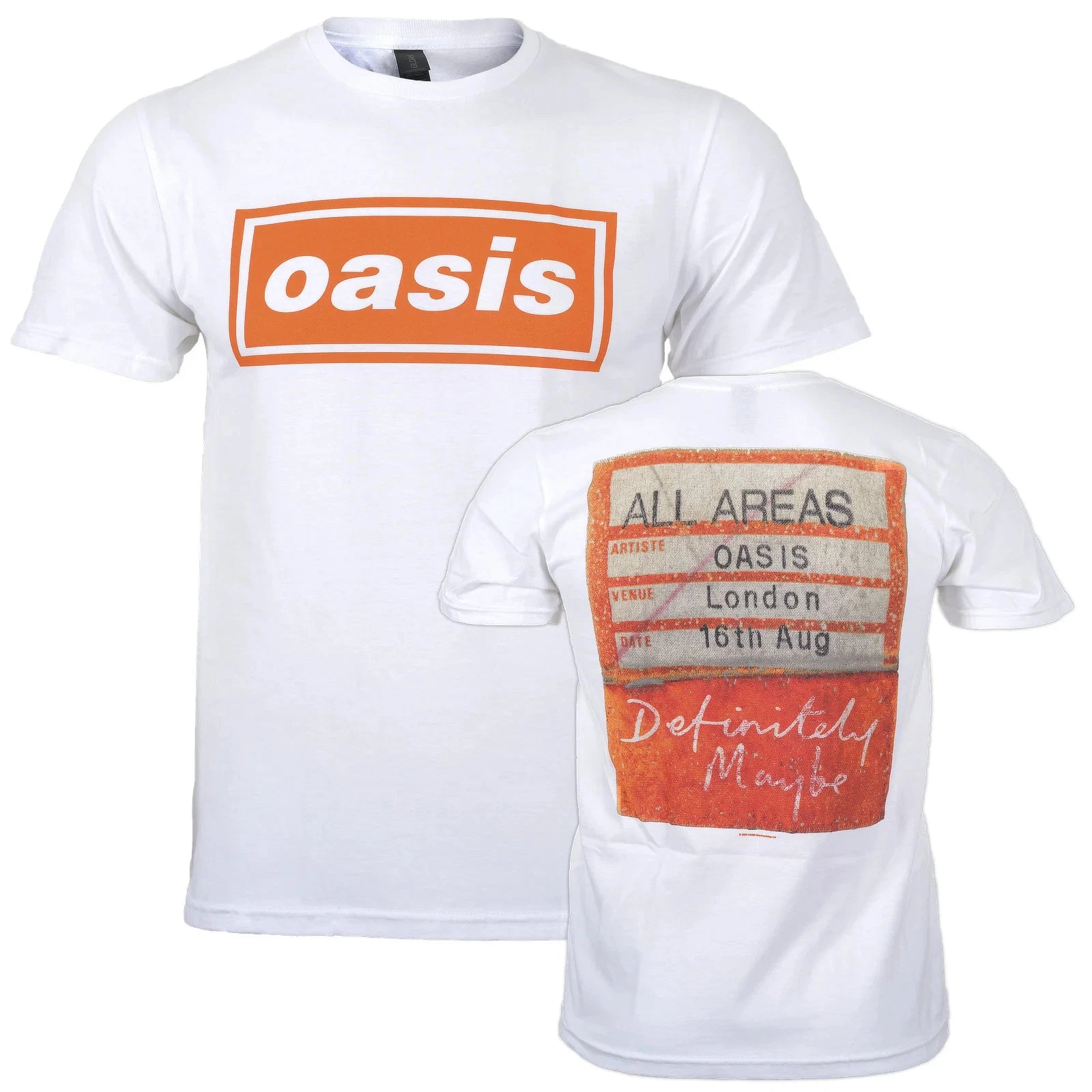 Official Oasis T Shirt Definitely Maybe AAA Pass New White S M L XL XXL
