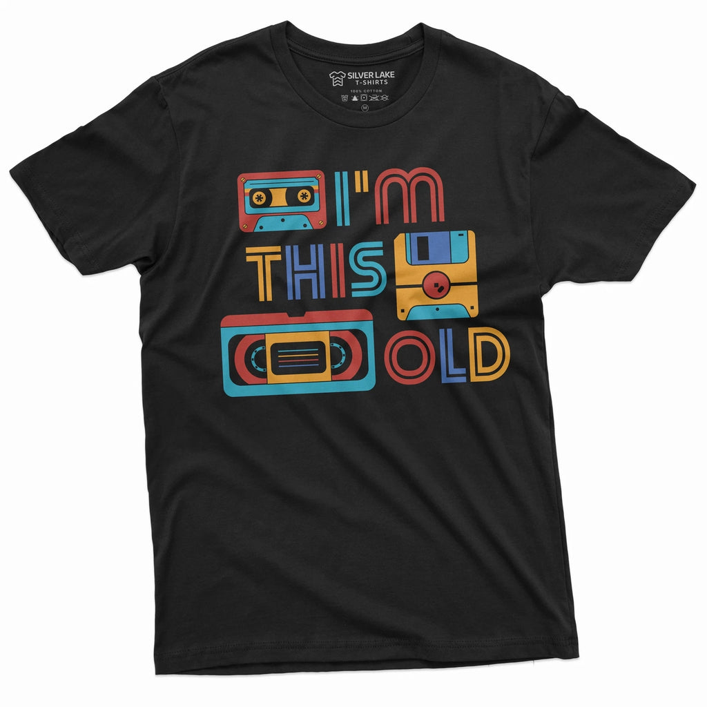 Birthday 80s 90s T-Shirt I am this old disk video cassette tape vintage Shirt