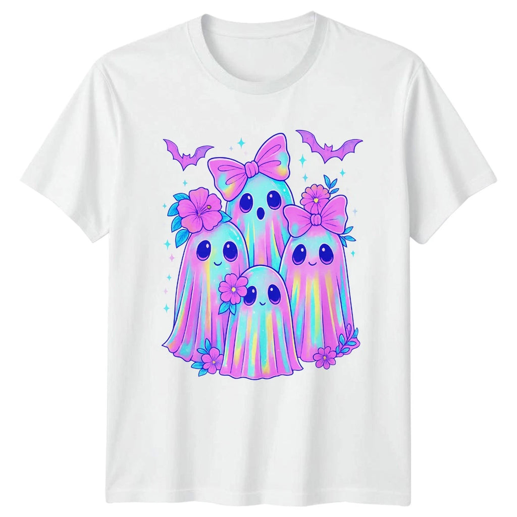Pastel Ghosts Halloween Mens T-Shirt Womens Tee Cute Graphic Top