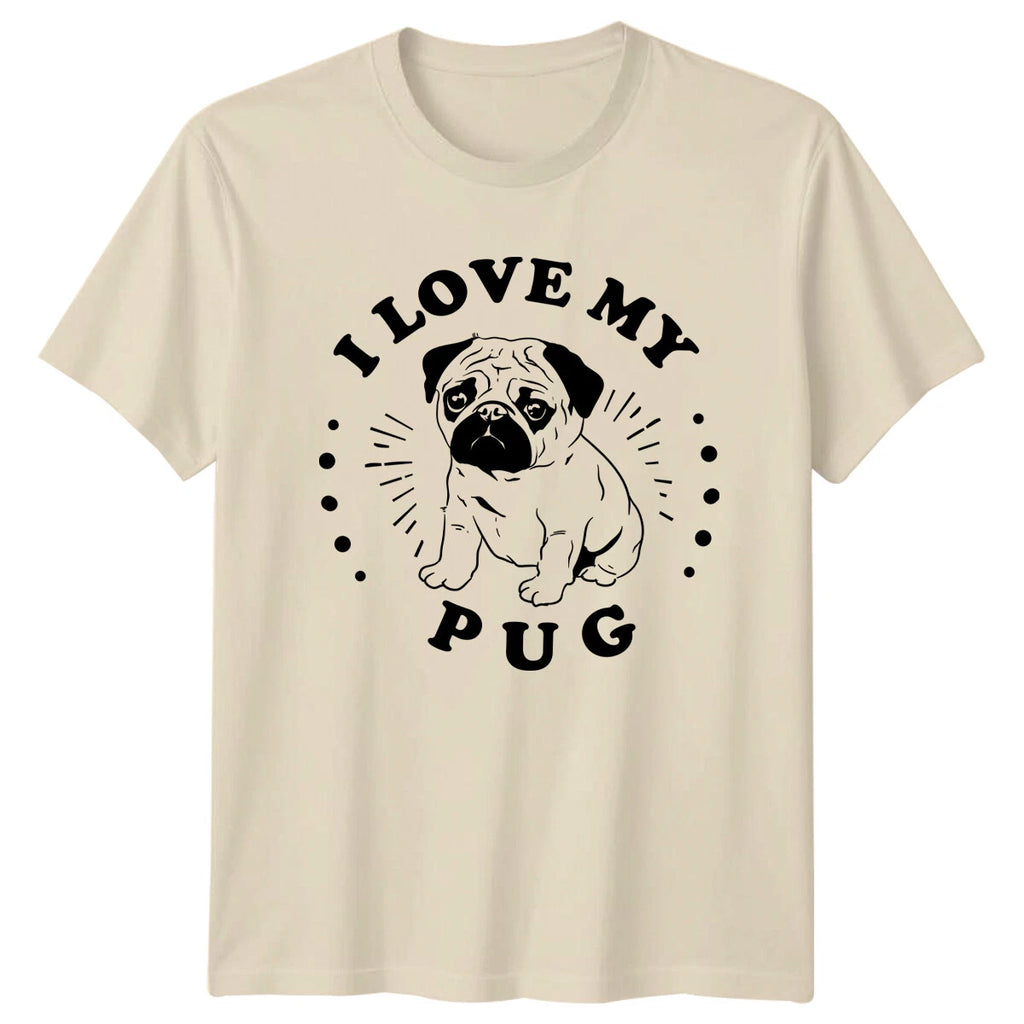 I Love My Pug T-Shirt, Cute Dog Graphic Tee, Pet Lover Gift