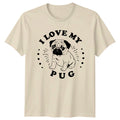I Love My Pug T-Shirt, Cute Dog Graphic Tee, Pet Lover Gift