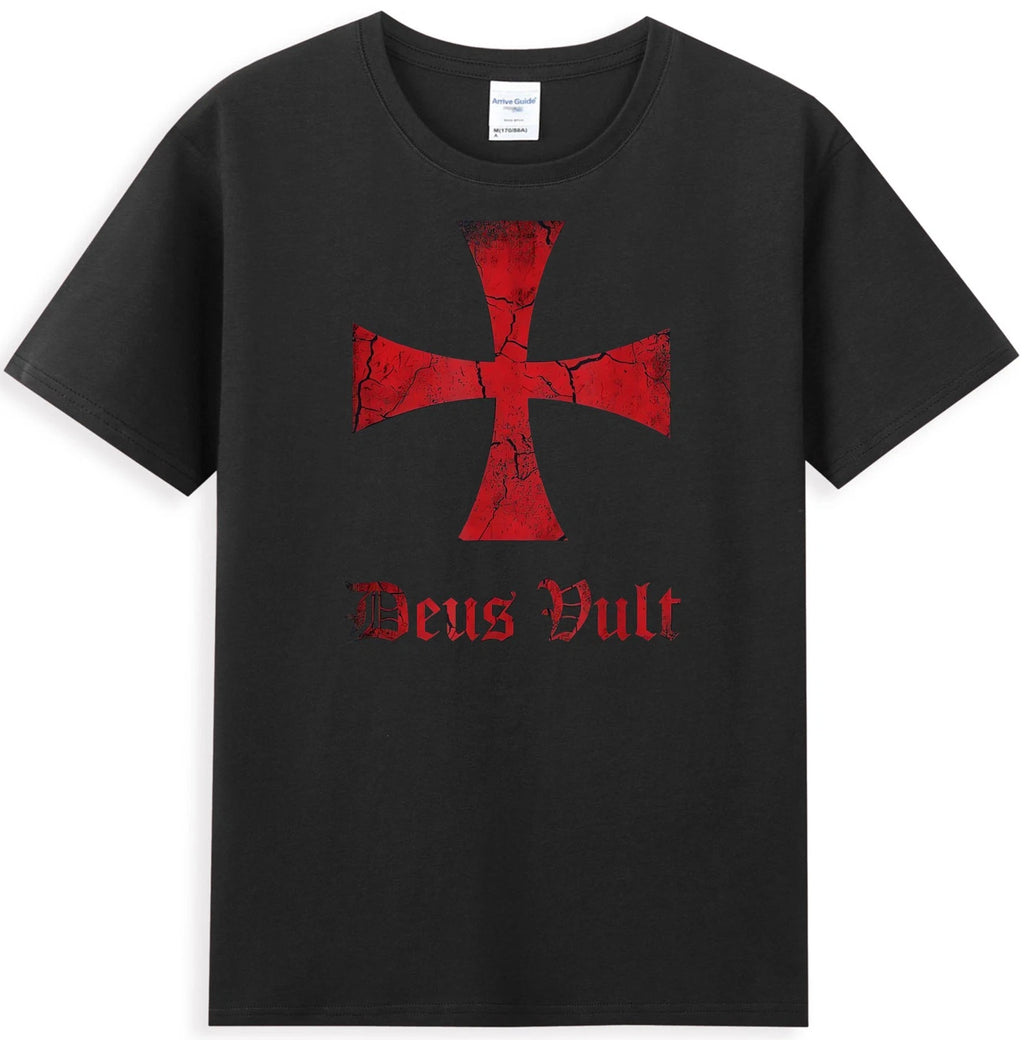 Deus Vult Knights Templar Cross Crusader Vintage Men's T-Shirt