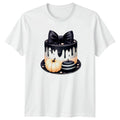 Coquette Halloween Cake Bow Womens T-Shirt Coquette Halloween Gift For Her