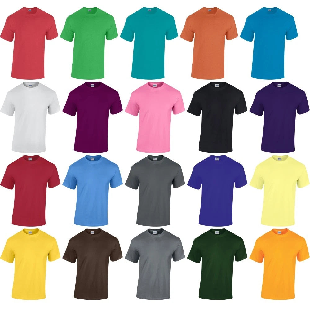 Mens Adult Gildan Heavy Cotton Jersey Knit Plain Colour Short Sleeve T Shirt Top