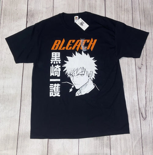 Bleach Anime Multicolor Graphic Tee-Shirt Size Large NWT With Measurements