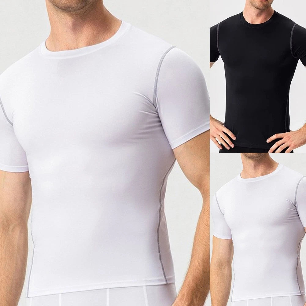Plus Size Men's Short Sleeve Quick-Dry Tee for Training and Daily Wear
