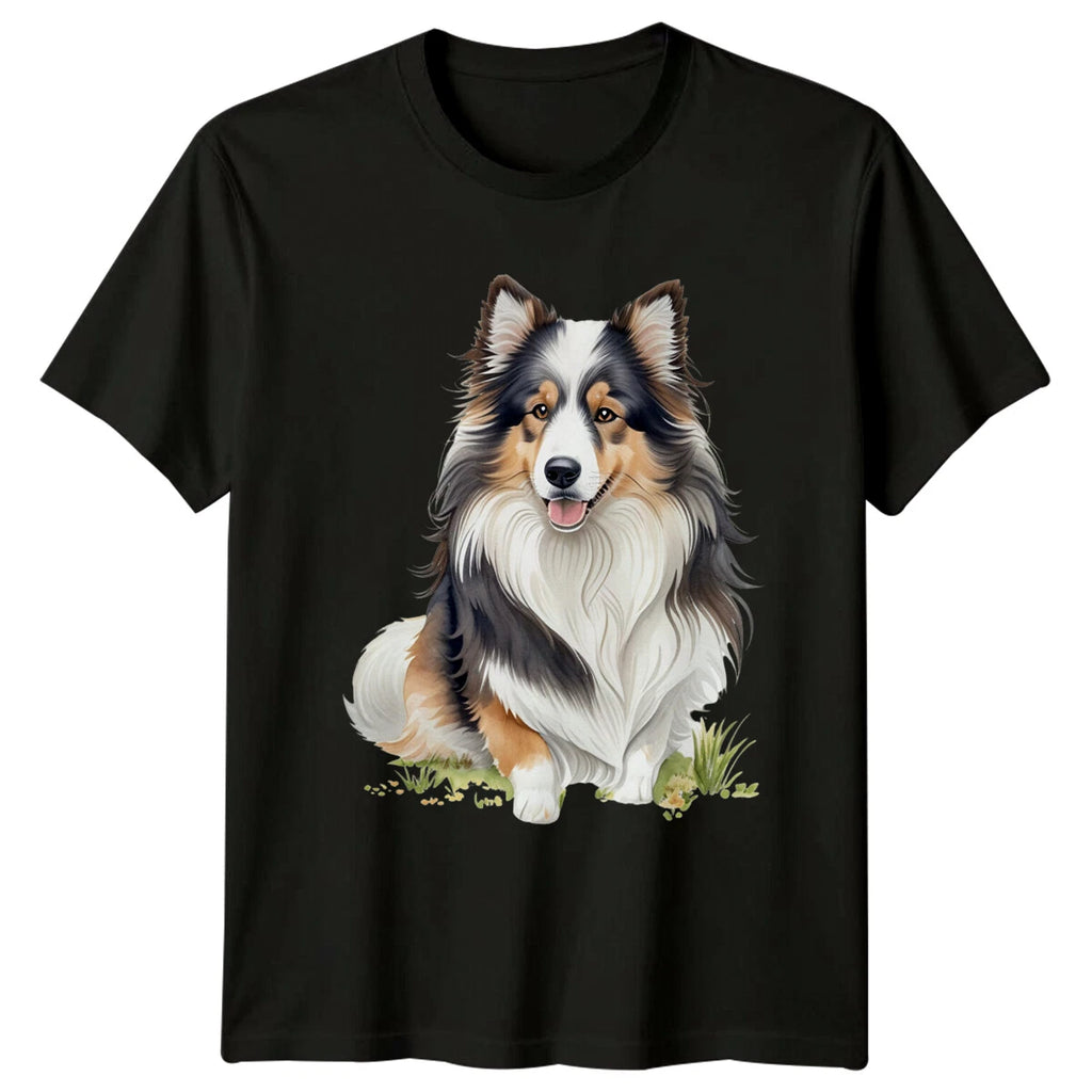 Cute Sheltie Dog Portrait T-Shirt, Shetland Sheepdog Graphic Tee