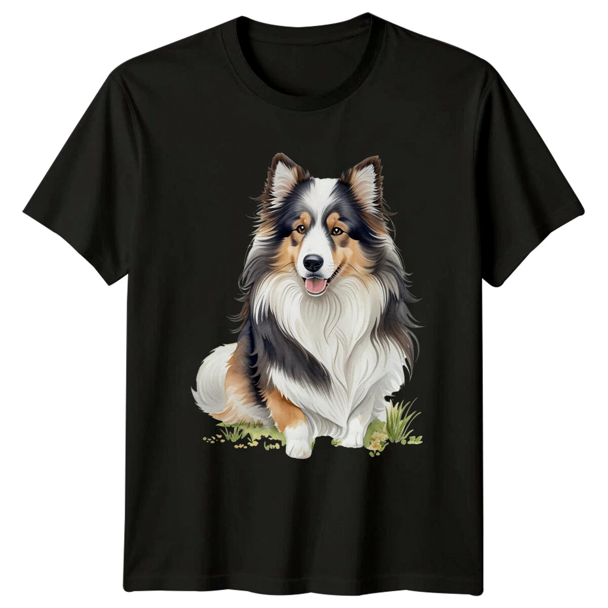 Cute Sheltie Dog Portrait T-Shirt, Shetland Sheepdog Graphic Tee