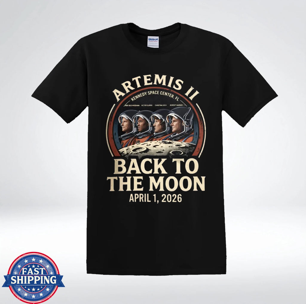 Artemis II Back To The Moon 2026 Shirt NASA Crew Astronaut Graphic T-Shirt