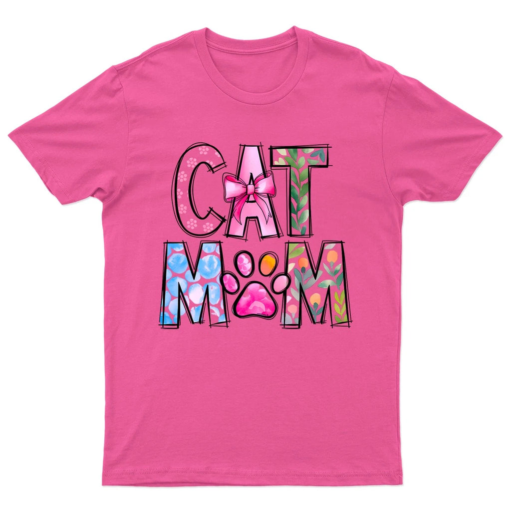 Cat Mom Cats Animals Mens T-Shirt Womens Tee Graphic Unisex