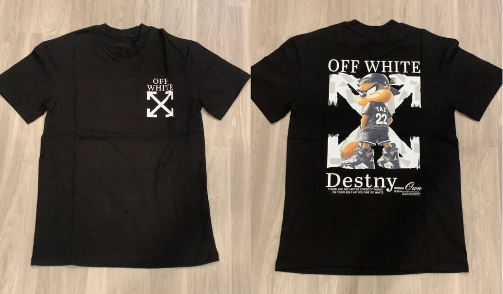 Off-White Reprint Black Tee Taz Graphic Mens Streetwear T-Shirt S-5XL