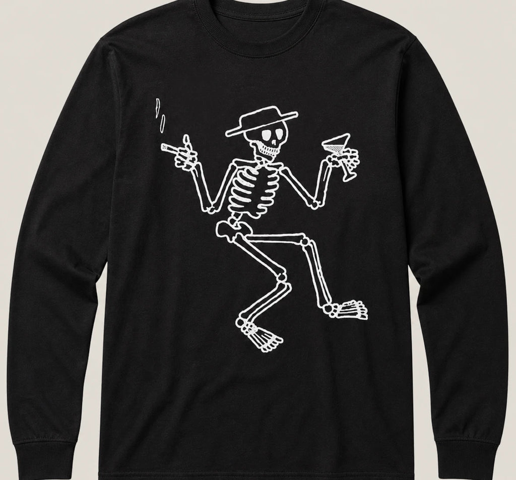 LONG SLEEVE T shirt Tee SOCIAL DISTORTION smoking skeleton Thrash Punk rock