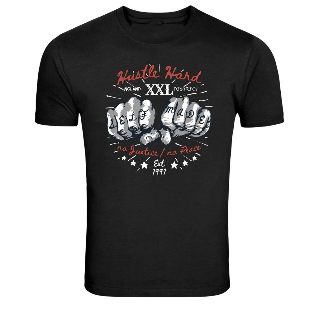 Hustle Hard Self Made Streetwear Graphic T-Shirt