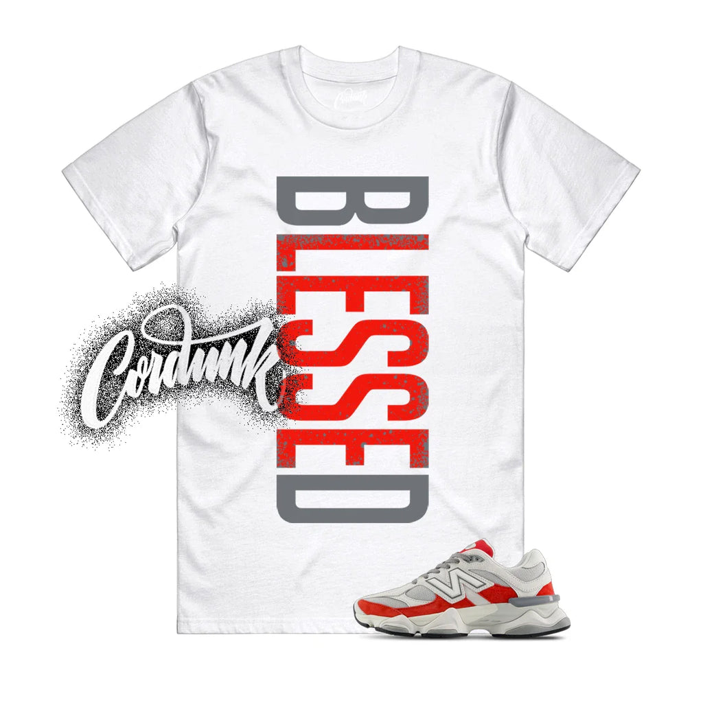 9060 White Red Grey T Shirt Match VERTBLS