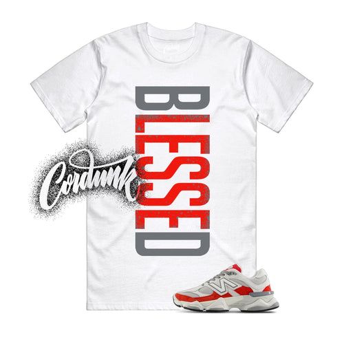 9060 White Red Grey T Shirt Match VERTBLS