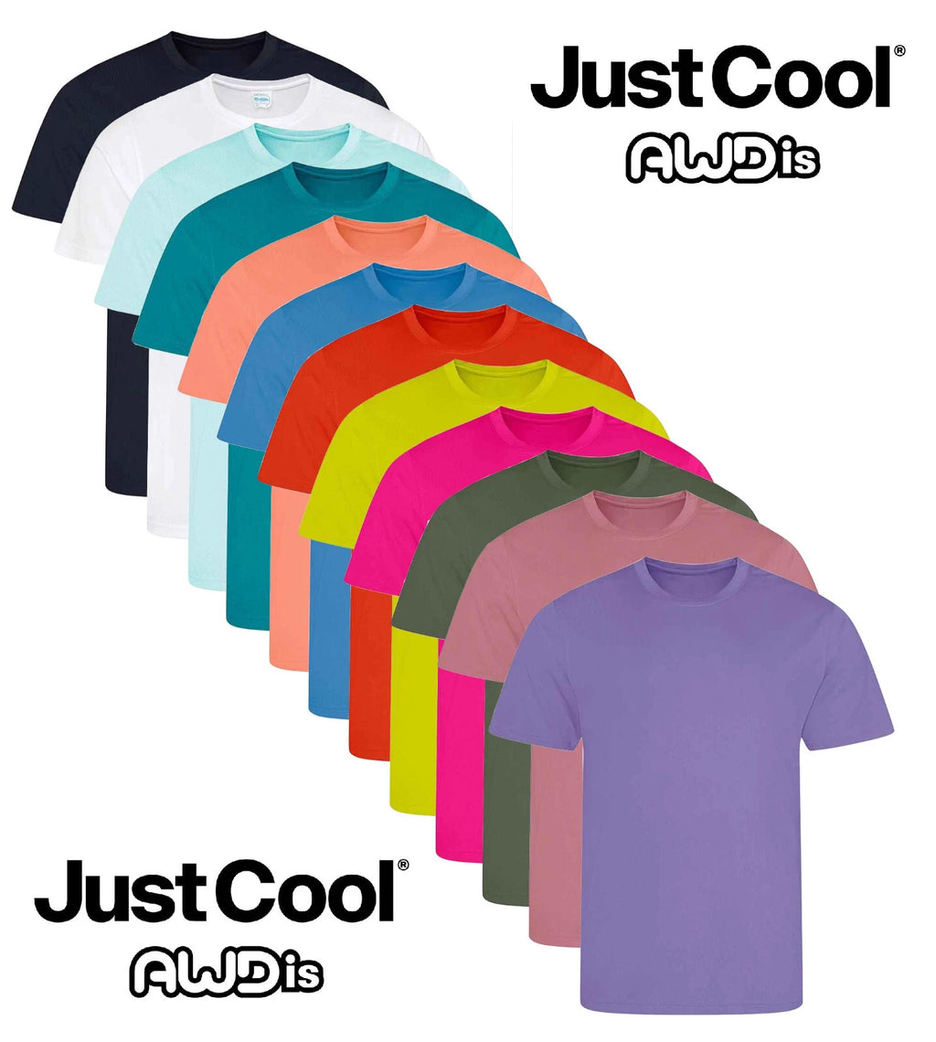 Just Cool Plain Polyester Breathable Wicking Athletic Sports Tee T-Shirt Tshirt