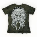 Affliction Tribal Skull Grunge Skater Shirt Excellent Conditions Small Y2K