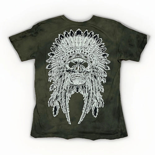 Affliction Tribal Skull Grunge Skater Shirt Excellent Conditions Small Y2K