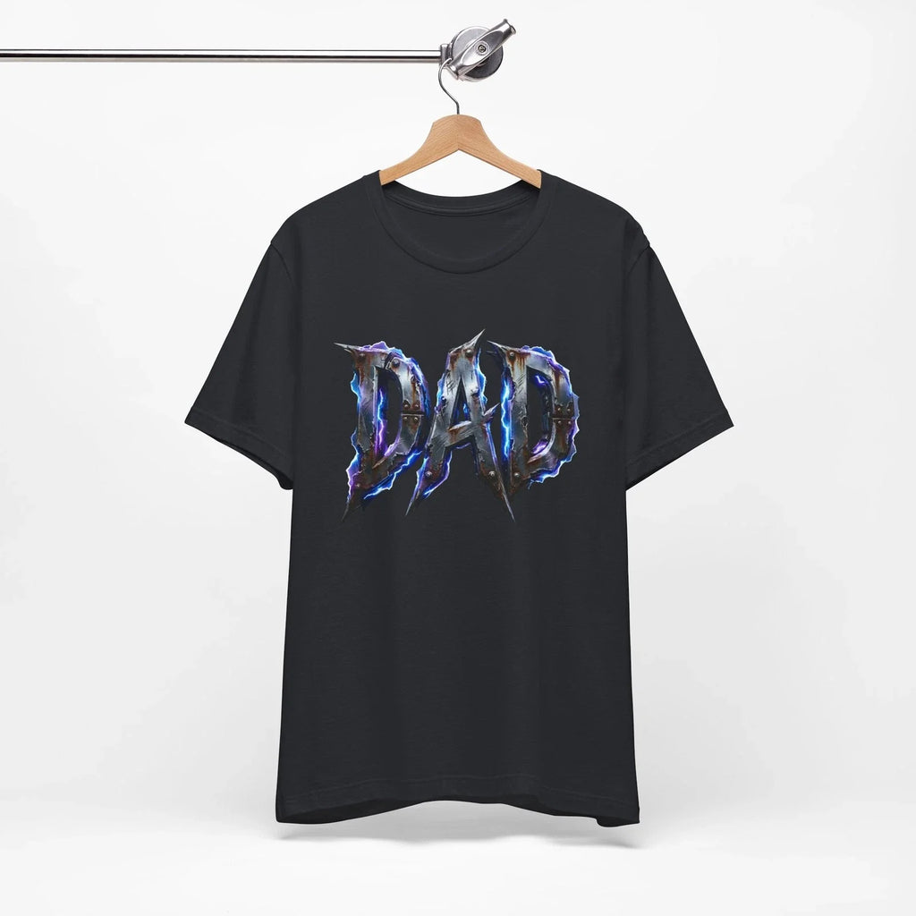 DAD Gothic Metal Logo tee | Dad T-Shirt, Dark Chrome Typography