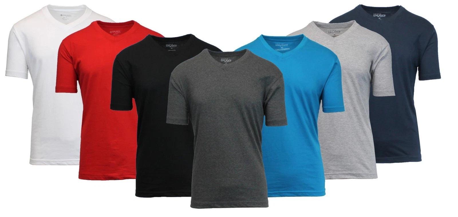 Men's Solid V-Neck Short Sleeve T-Shirt [Multiple Colors] M-2X New FREE SHIPPING