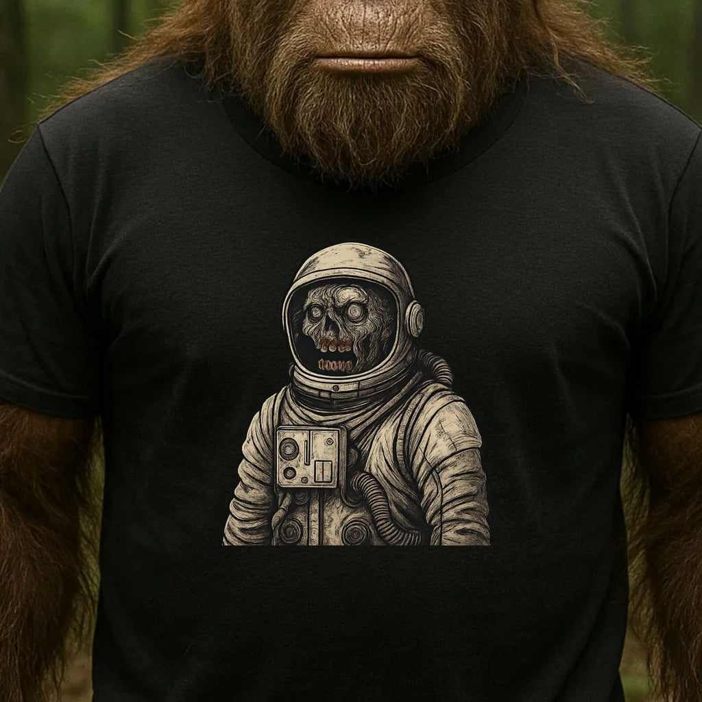 Mens Zombie Astronaut Print Cotton T-Shirt Size XS to 5XL
