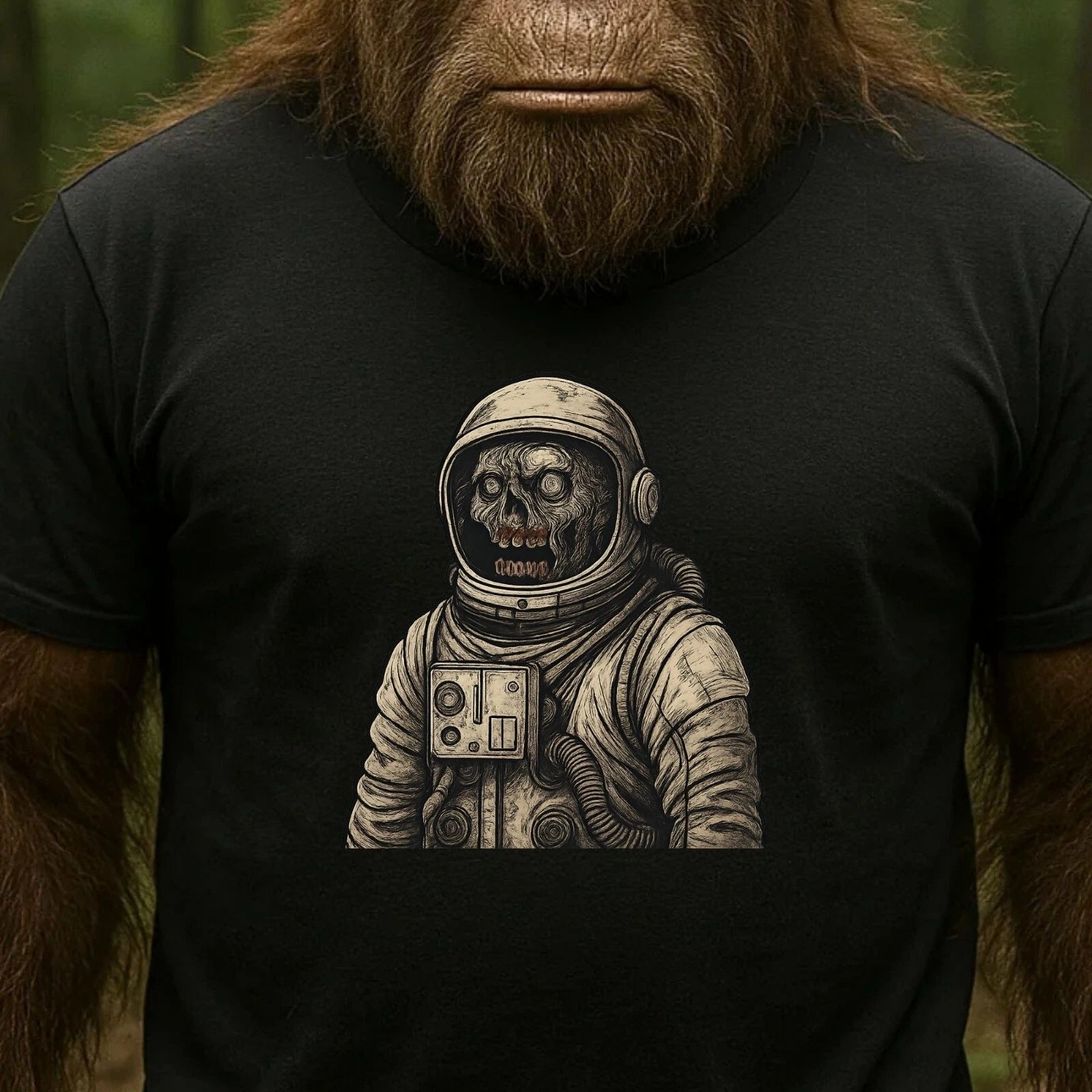 Mens Zombie Astronaut Print Cotton T-Shirt Size XS to 5XL