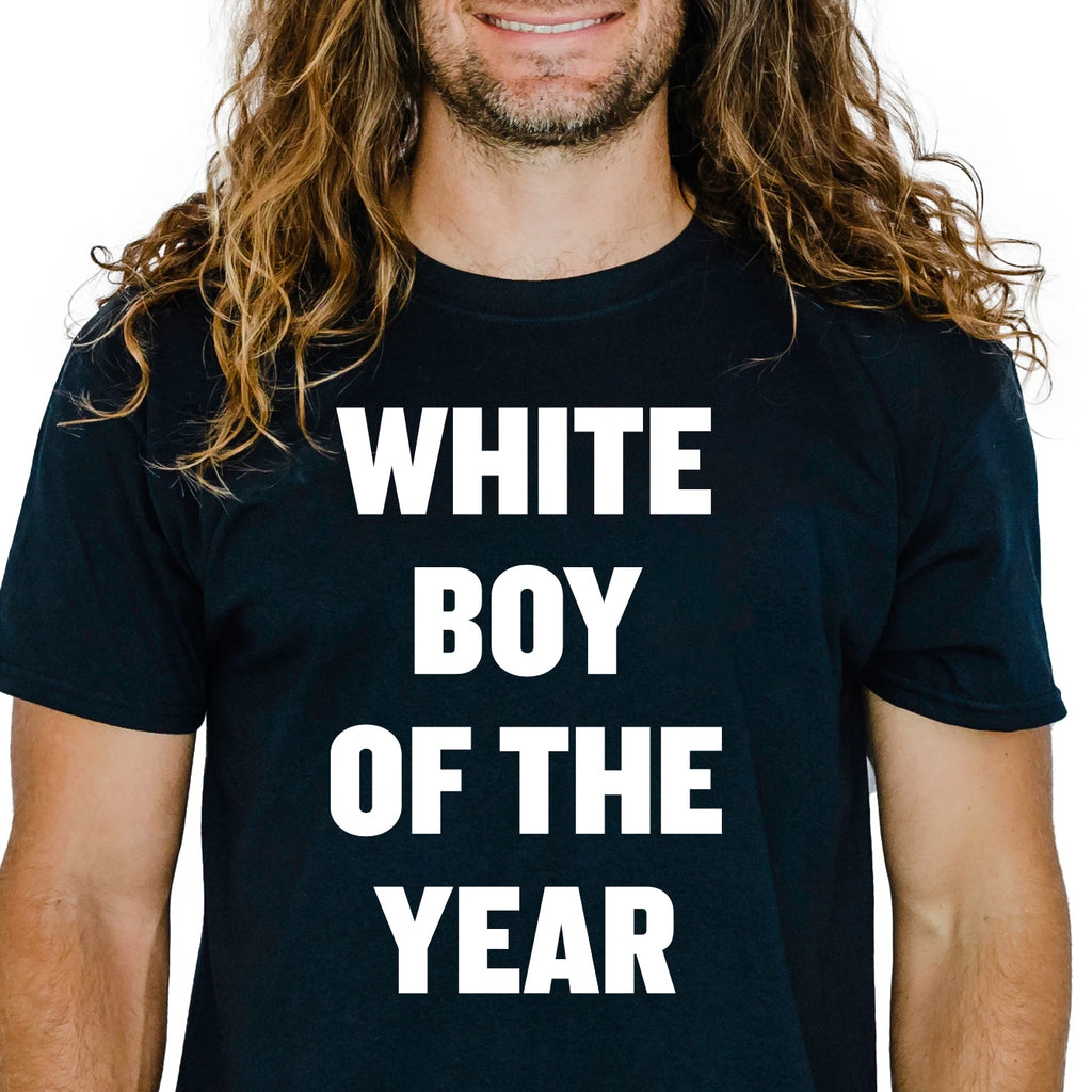 White Boy of the Year Shirt | Funny Meme Gym Bro Tee Viral Internet Joke T-Shirt