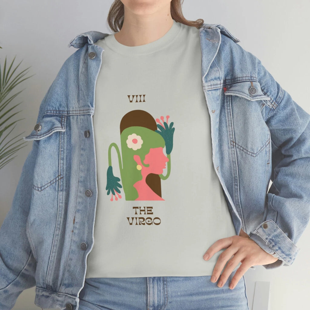 Virgo Horoscope Unisex Heavy Cotton Tee, Boho Vibe and Super Cute!