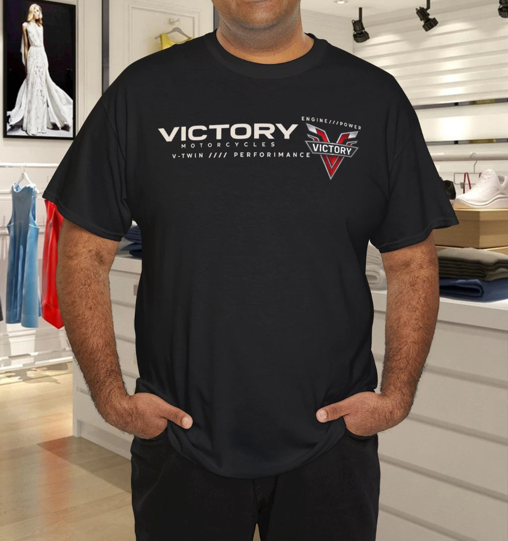 New Victory Motorcycle New OEM Men's Black Power Logo Tee T-Shirt