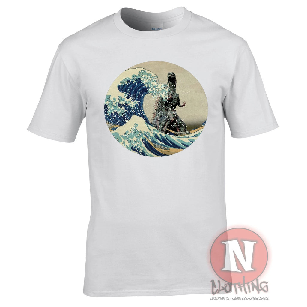 Great Wave Godzilla t-shirt monster Aesthetic Hokusai Japanese art